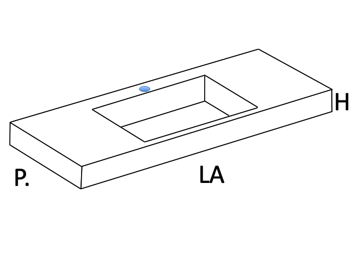 Plan vasque Design, fabrication sur mesure, Largeur 60 à 20 cm x Profondeur 40 à 60 cm, résine minérale ACRYSTONE® SOLID-SURFACE Finition lisse blanc mate, Livraison Offerte et Rapide.